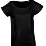 Camiseta negra mujer escotada