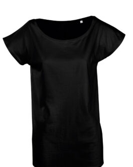Camiseta negra mujer escotada