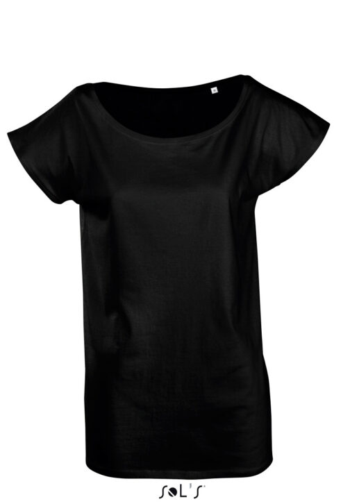 Camiseta negra mujer escotada